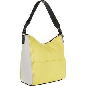 Tahari Quincy Quilt Hobo Yellow, Gray, Black